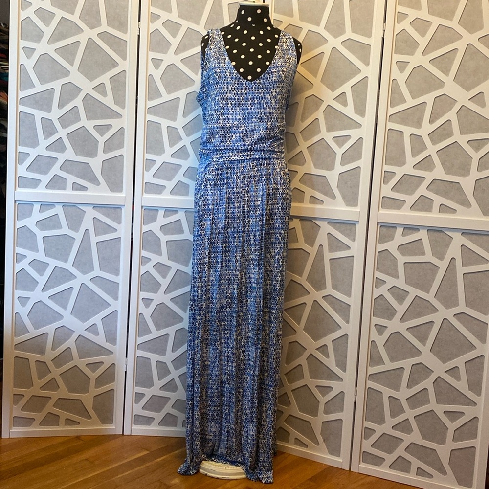 Cynthia Rowley; Maxi Tank Dress; Blue Print; size XL